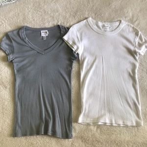 2 Michael Stars Anthropologie Sparkle Tees S